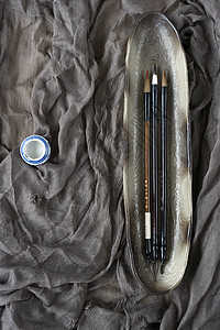毛笔写字水墨书法中国风的背景素材背景