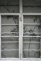 中国风水墨竹子的窗帘图片