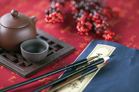 水墨茶道水墨书法传统艺术茶道中国风背景