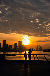 贵州美景上海外滩城市夜景背景