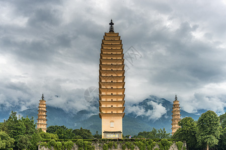 大理崇圣寺三塔云南大理三塔背景