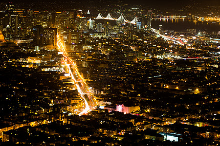 旧金山双子峰夜景图片