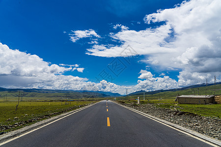 青藏高原上的公路背景