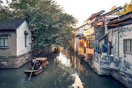 苏州平江路水上风景背景