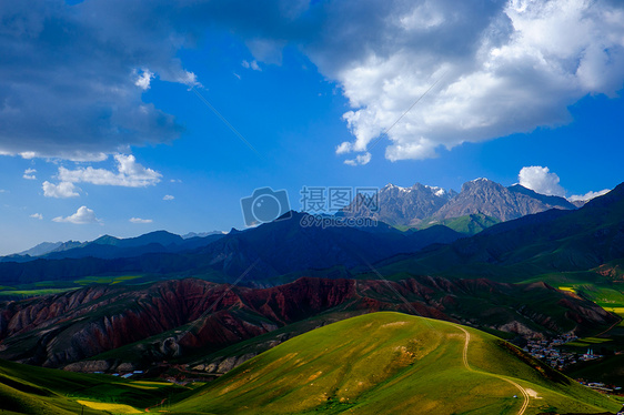 祁连卓尔山雪山图片