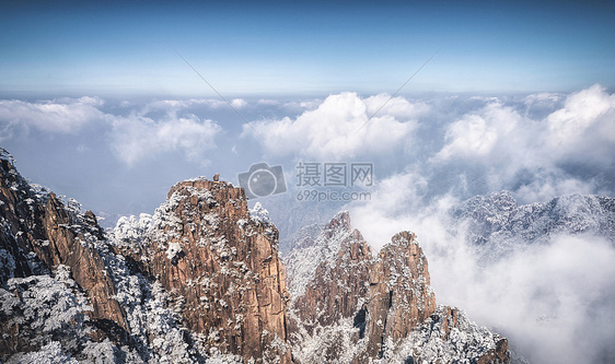 黄山雪松云海风光美景图片