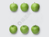 青苹果白色背景素材图片