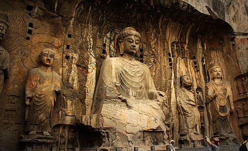 龙门石窟文化遗产高清图片素材