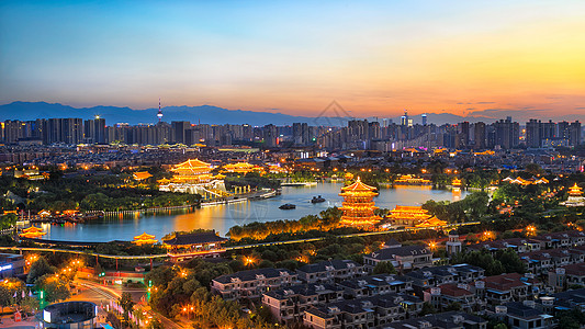 西安雾霾大唐芙蓉园背景