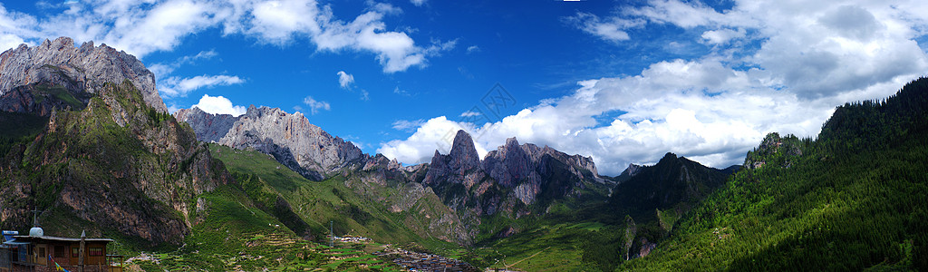 山上寺庙甘南风景背景