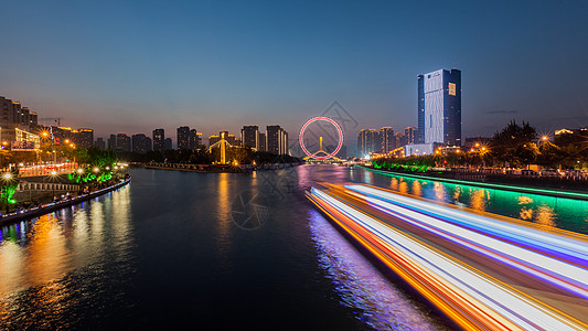 海车天津夜景背景