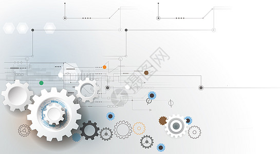 灰白系齿轮科技背景图片