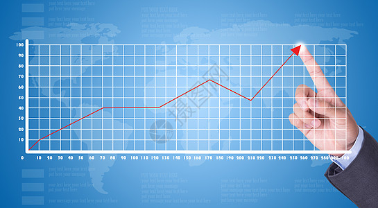 商务手指点击点击市场上升趋势背景