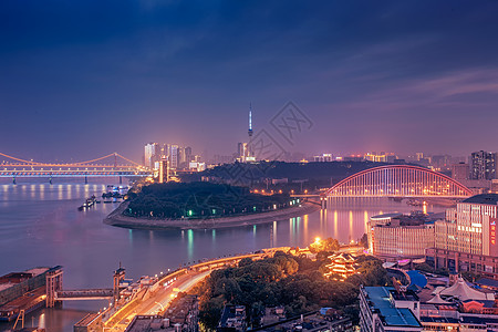 中国大桥武汉黄昏长江主轴背景