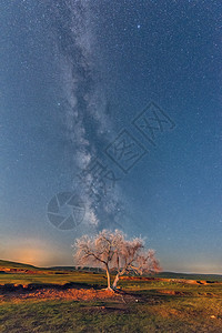 露营星空草原银河背景