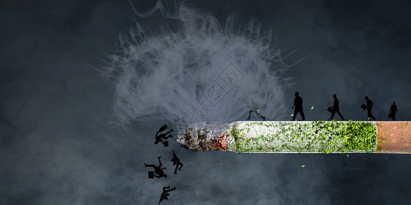 吸烟有害健康绿色生活背景图片