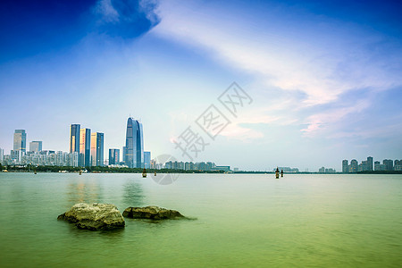 苏州老城苏州金鸡湖风光背景