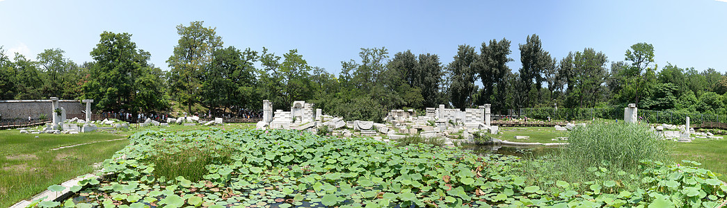 北京景点圆明园谐趣园背景