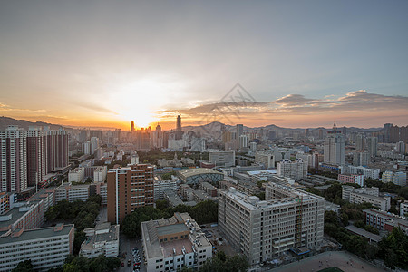 城市落日图片