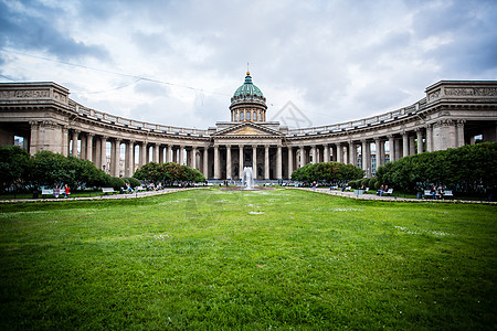 欧洲著名景点俄罗斯圣彼得堡喀山大教堂背景