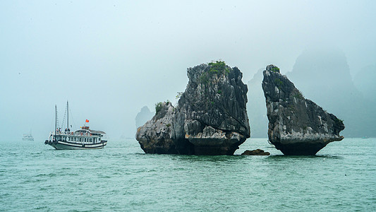 越南下龙湾自然美旅游头高清图片