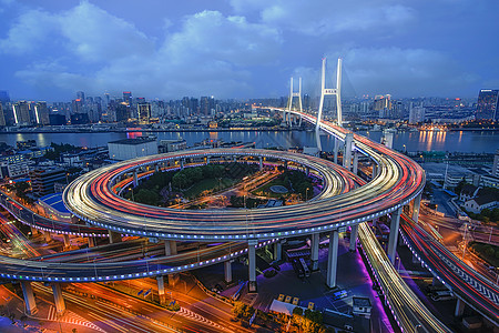 科技城市上海南浦大桥背景