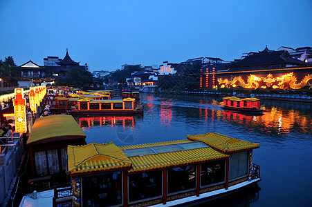 河长制素材南京秦淮河游船码头背景