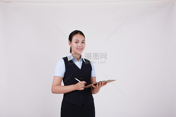 职业美女女性客服展示板书形象图片