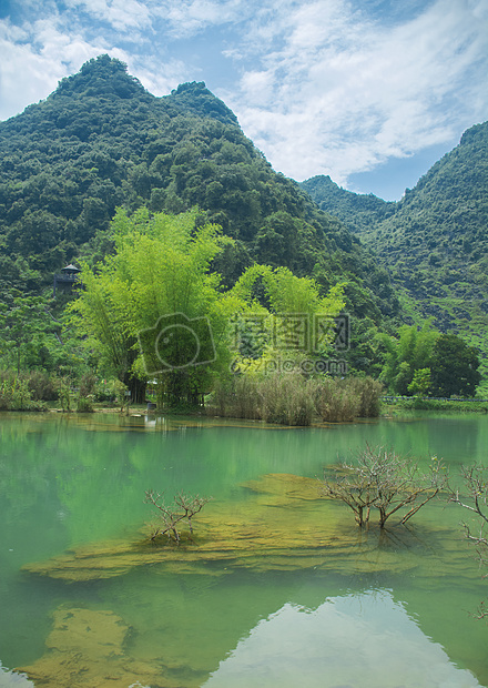 照片 自然风景 青山绿水 夏日广西靖西鹅泉恬静风光.