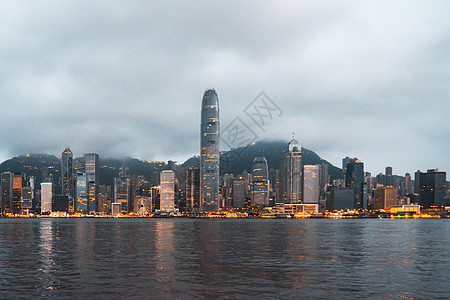 维多利亚港夜景香港维港景色背景