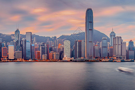 香港城市夜景香港维港景色背景