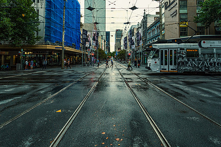 澳大利亚签证墨尔本街景背景