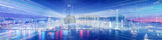 城市科技banner背景图片