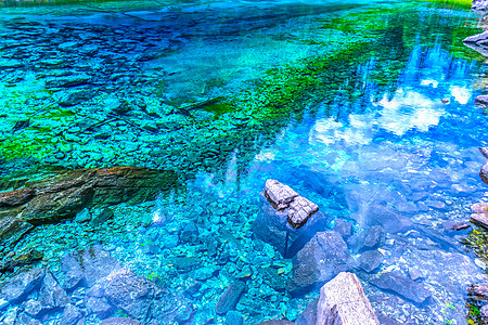 海滩石头九寨沟五彩池背景