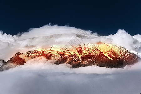 川西知名地点贡嘎日照金山美景背景