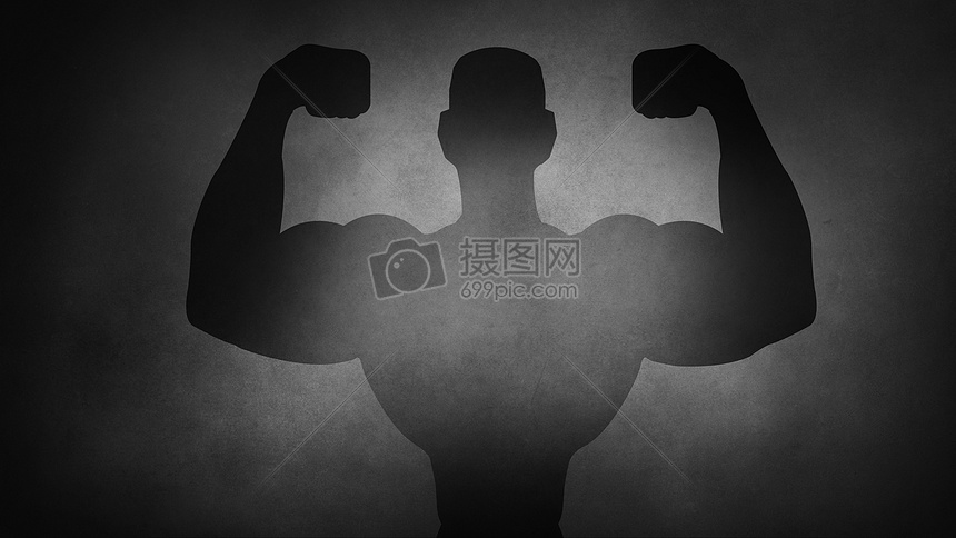 健身的肌肉男