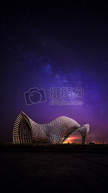 上海南汇嘴公园唯美星空夜景图片