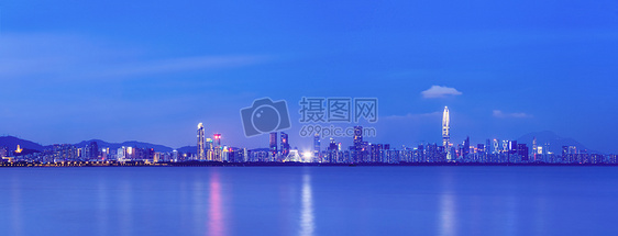 深圳福田区海岸线城市风光夜景