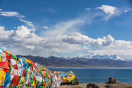 世界线条青藏高原纳木措圣湖背景