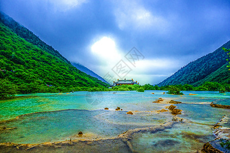 矢量山昔日九寨沟背景