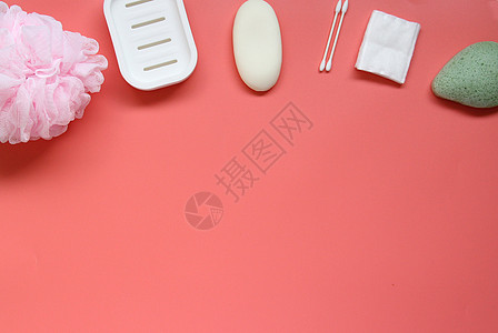 卫生健康洗浴粉色背景素材图片