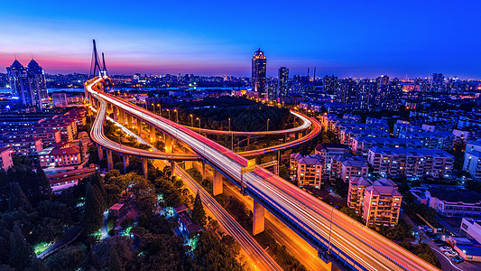 上海杨浦大桥夜景高清图片