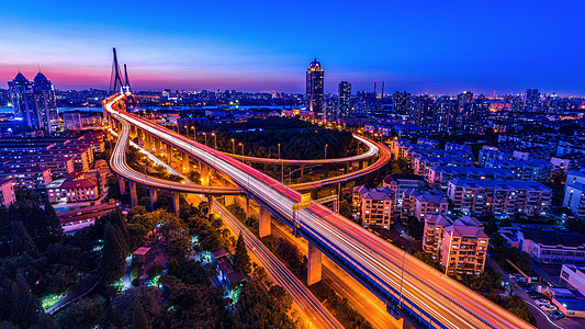 上海杨浦大桥夜景图片