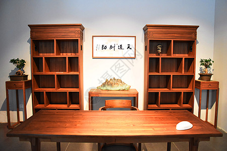 中式书桌书房背景