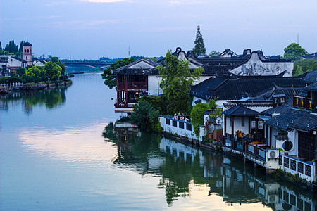 上海古建筑朱家角古镇背景