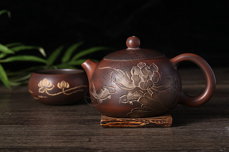 紫砂茶具背景图片