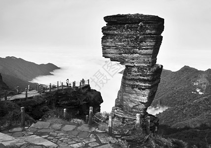 梵净山云海梵净山怪石头背景