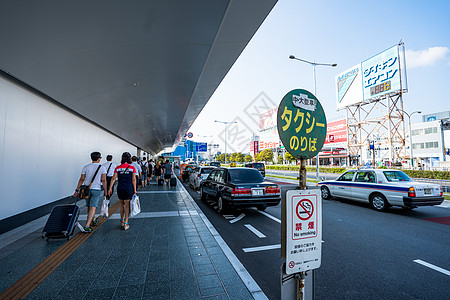 日本出租车停靠站台背景图片