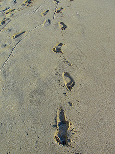 沙滩的脚印背景图片