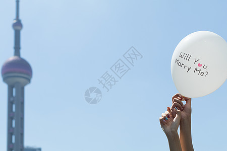 情侣爱情求婚气球背景图片